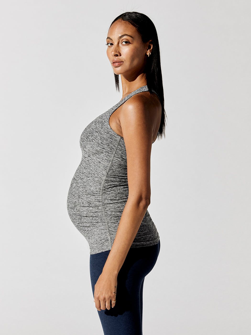 Spacedye Bases Covered Maternity Racerback Tank - Black-White sold by Carbon38 product image thumbnail 2