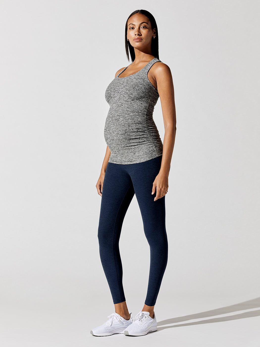 Spacedye Bases Covered Maternity Racerback Tank - Black-White sold by Carbon38 product image thumbnail 3