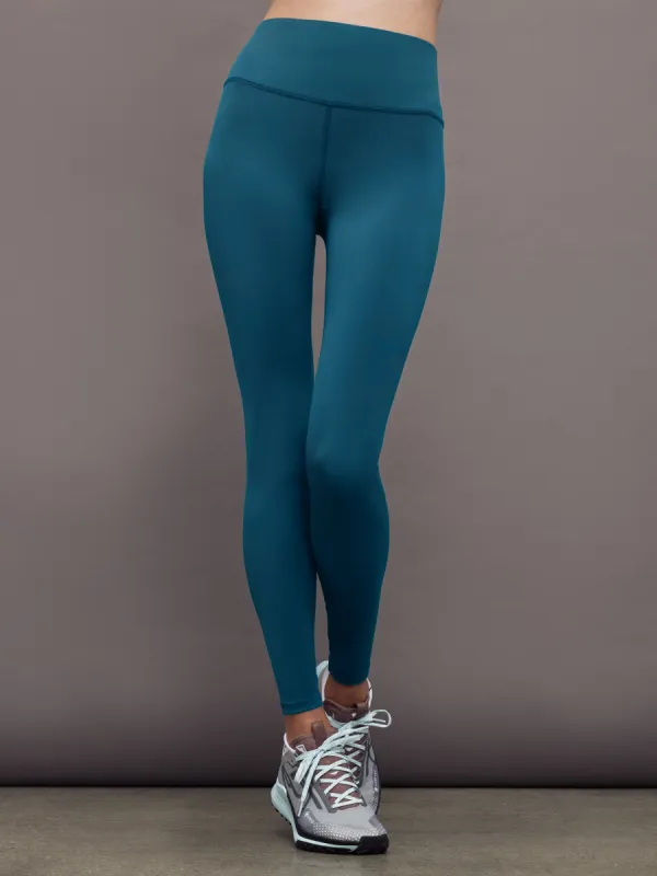 High Rise Full-Length Legging in Diamond Compression - Deep Lagoon sold by Carbon38