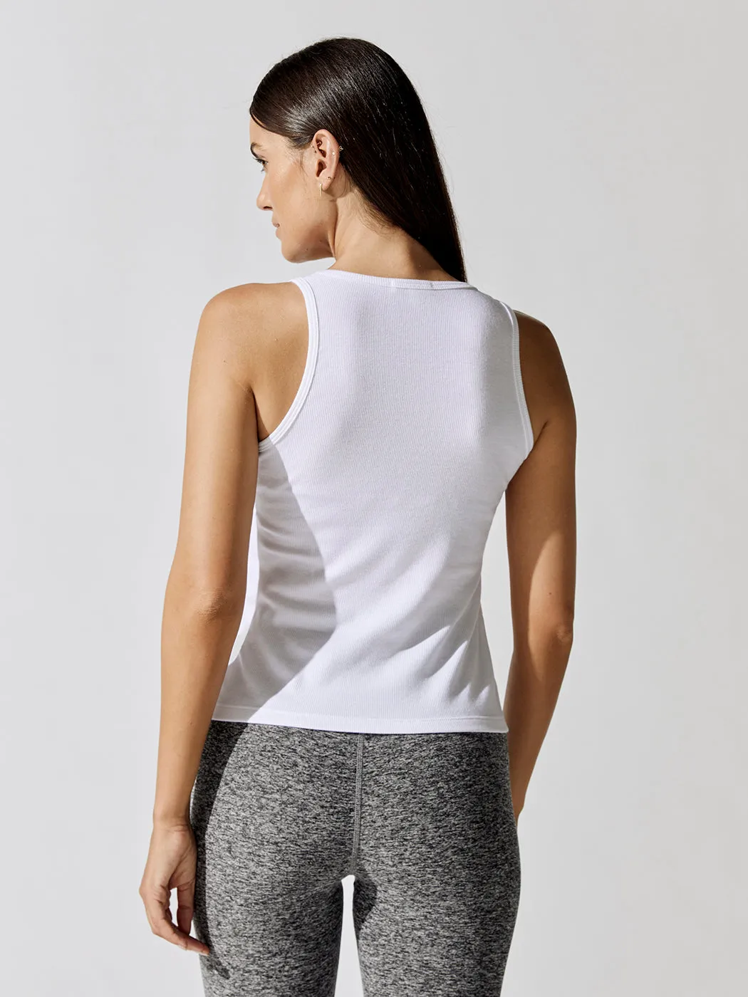 Rib Jersey Take The Plunge V-Neck Tank - White sold by Carbon38 product image thumbnail 3