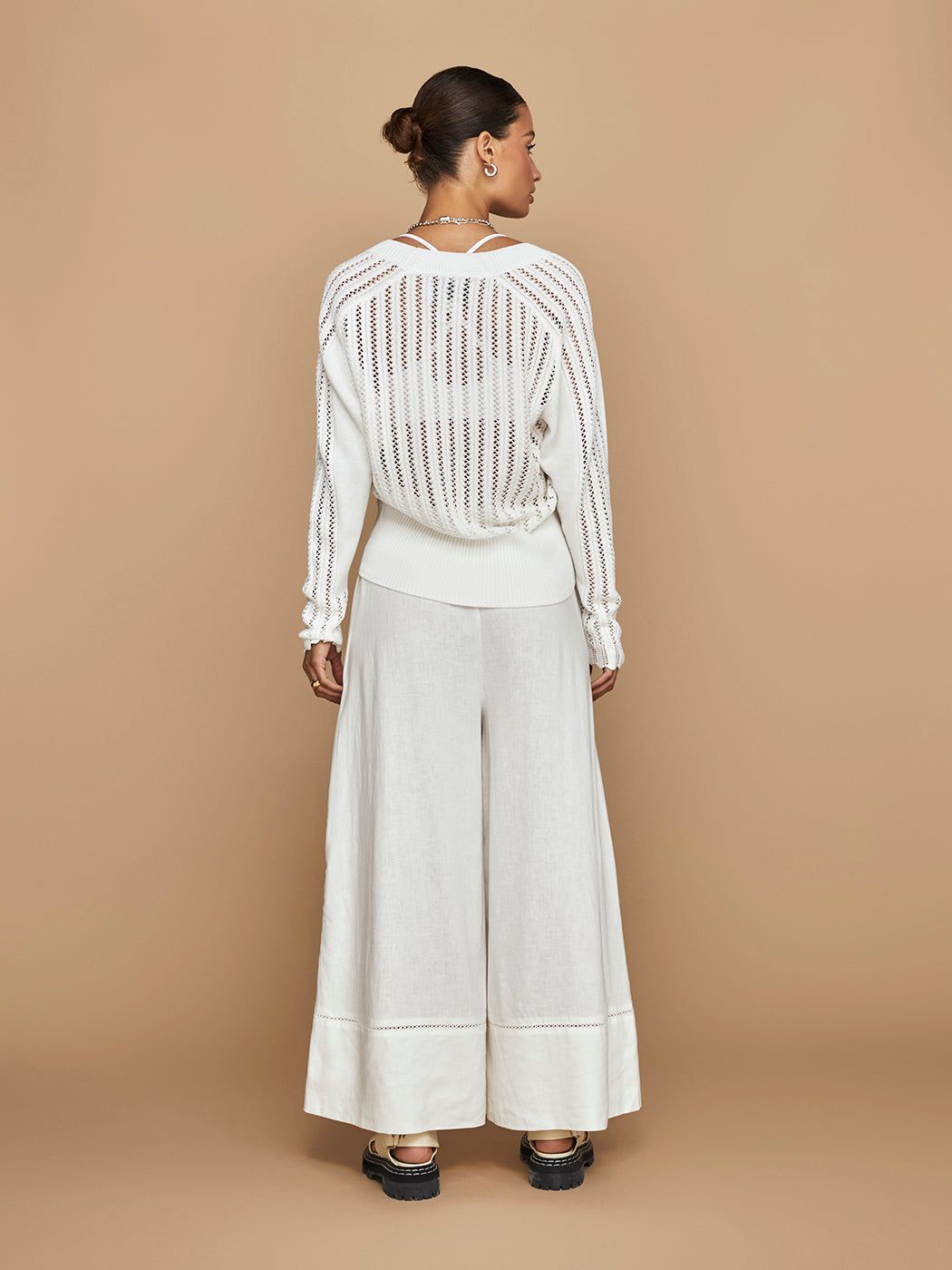 Linen Wide Leg Pant - Cream sold by Carbon38 product image thumbnail 8