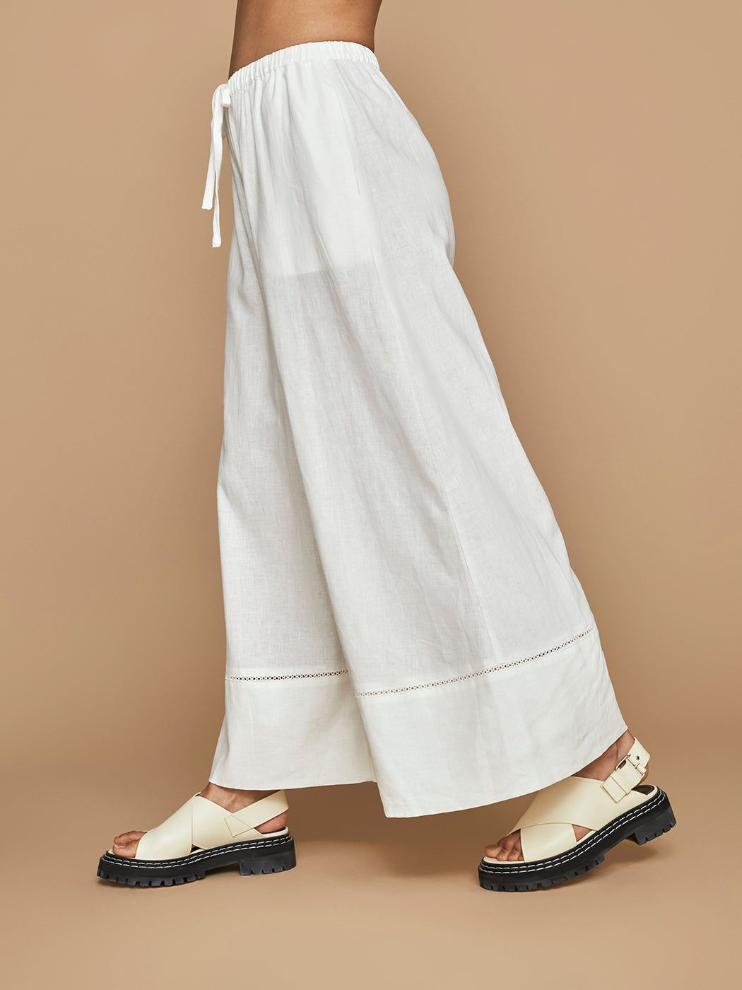 Linen Wide Leg Pant - Cream sold by Carbon38 product image thumbnail 3