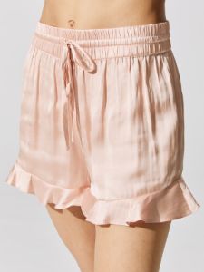 Satin Ruffle Short - Putty Pink sold by Carbon38