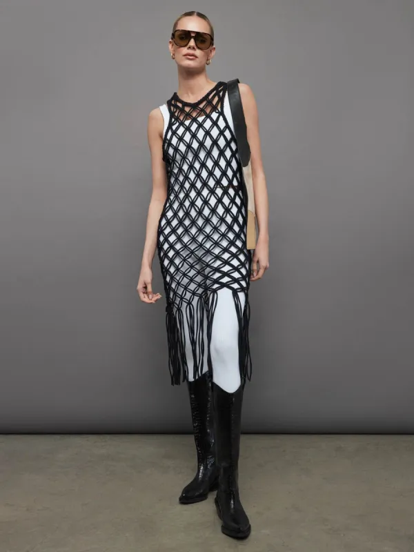 Macrame Tunic Dress - Black sold by Carbon38