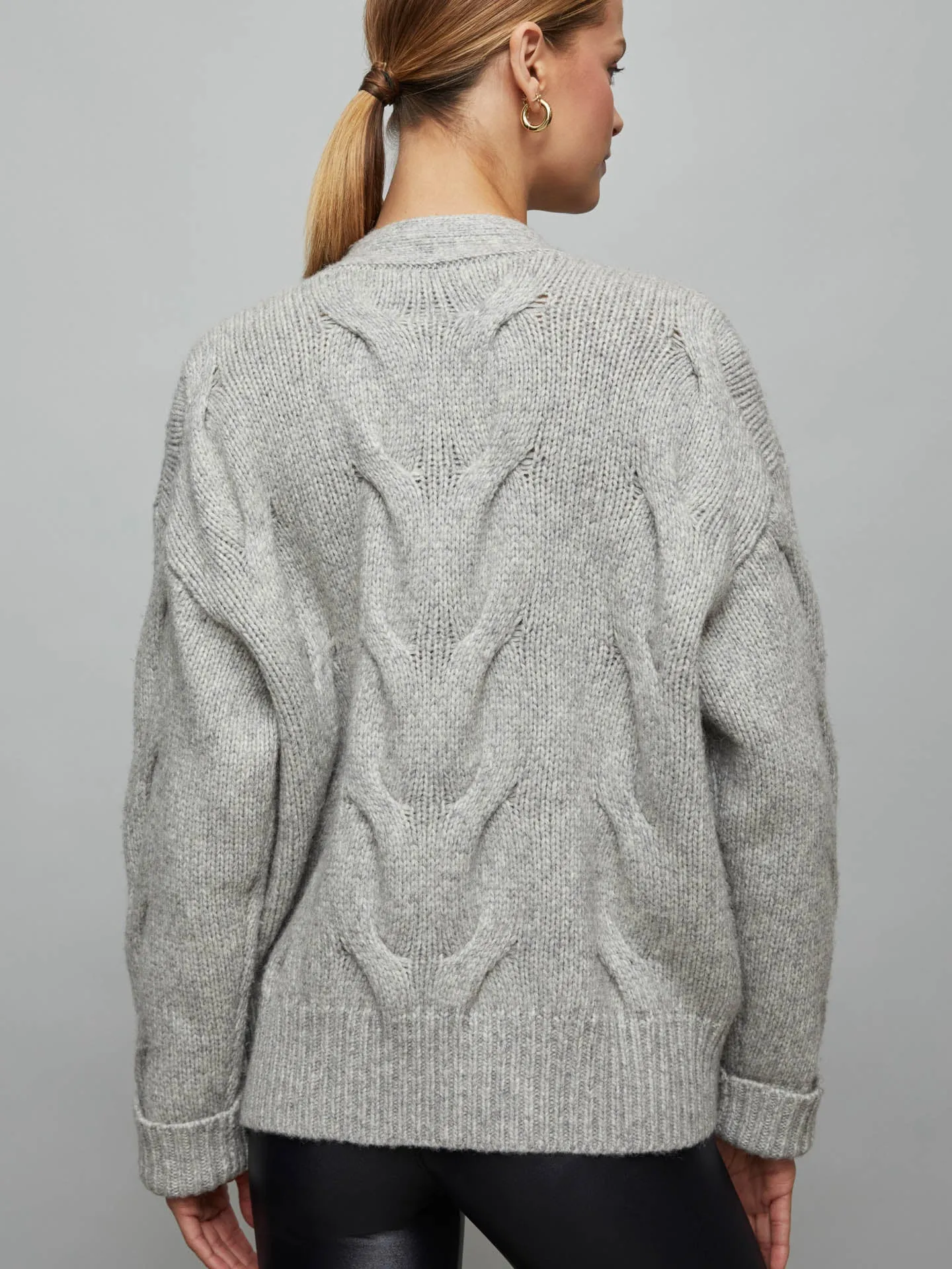 Chunky Button-Front Cardigan - Heather Grey sold by Carbon38 product image thumbnail 3