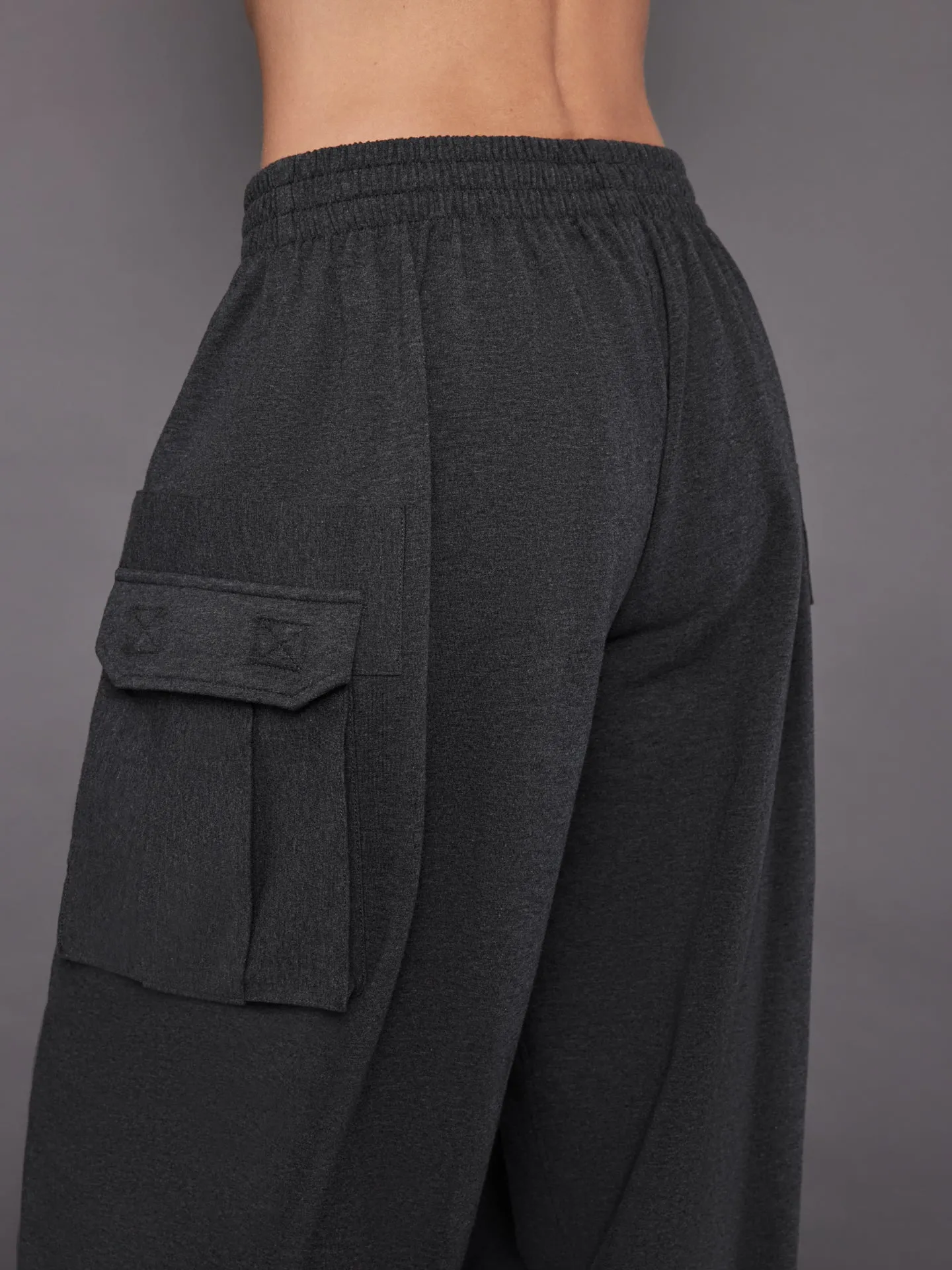 Oversized Boyfriend Cargo Sweatpant - Dark Heather Grey sold by Carbon38 product image thumbnail 3