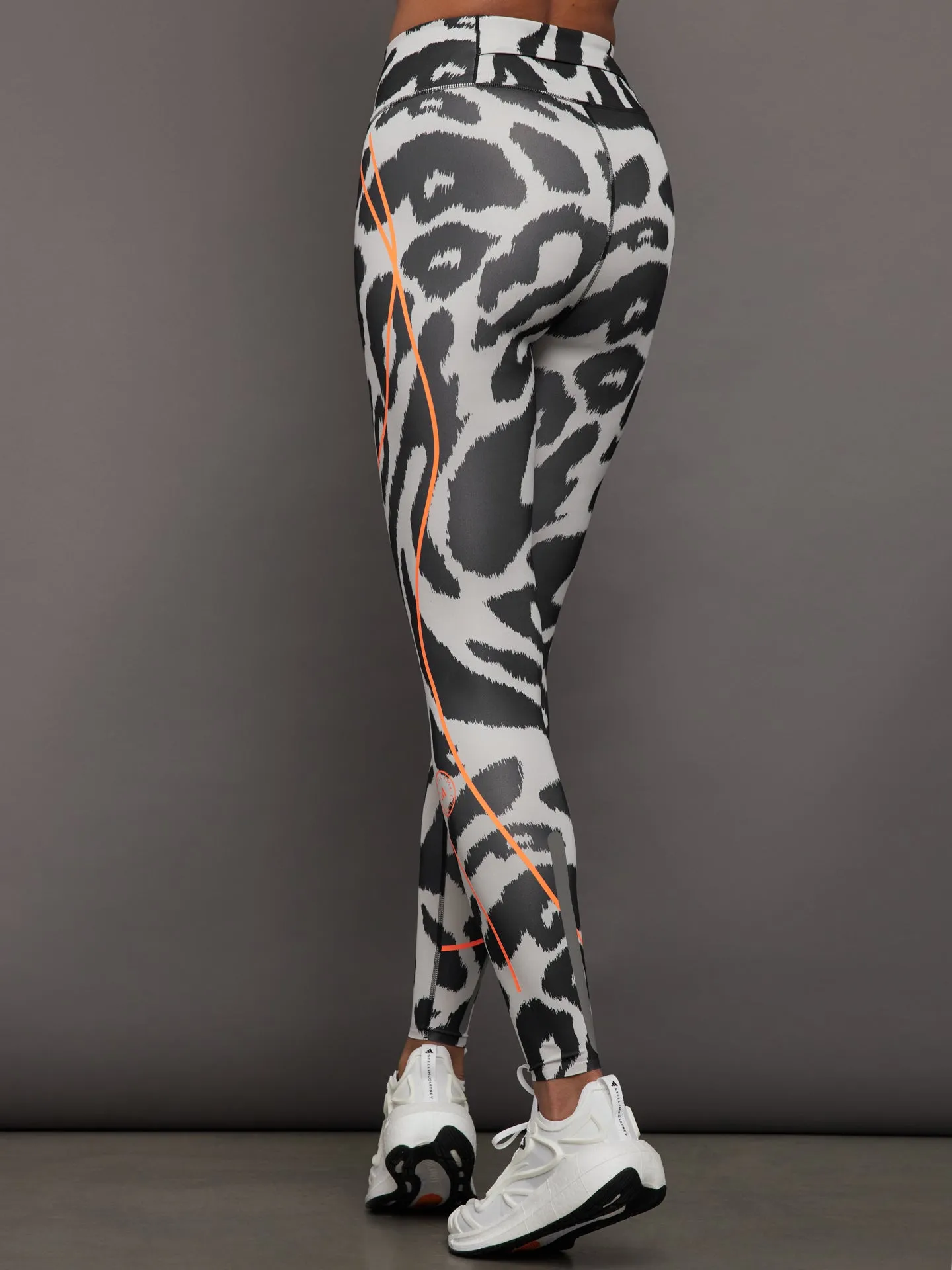 adidas by Stella McCartney TruePace Running Leggings Long Printed - Chalk Pearl/Black sold by Carbon38 product image thumbnail 4