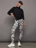 adidas by Stella McCartney TruePace Running Leggings Long Printed - Chalk Pearl/Black sold by Carbon38