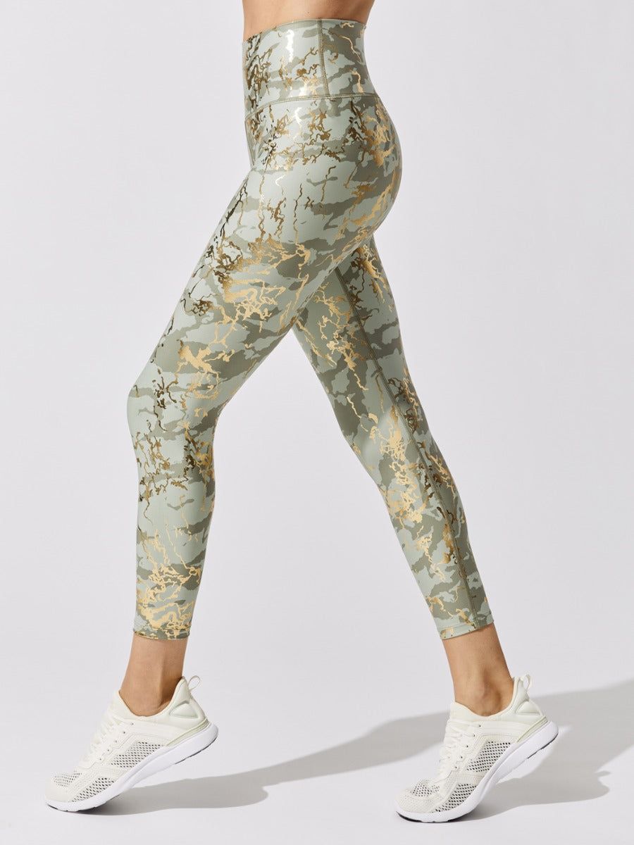 Marble Shine 7/8 Legging - Utility Green Marble Pearl sold by Carbon38