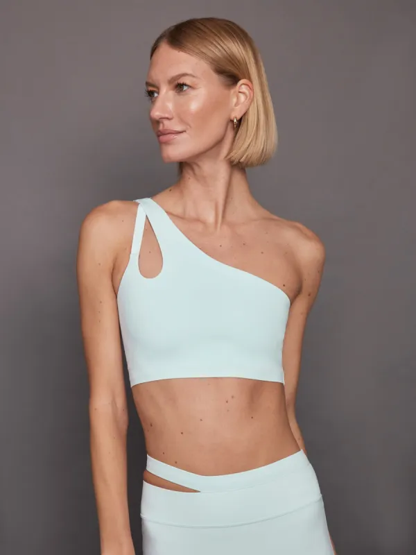 Aria One Shoulder Bra - Ice sold by Carbon38