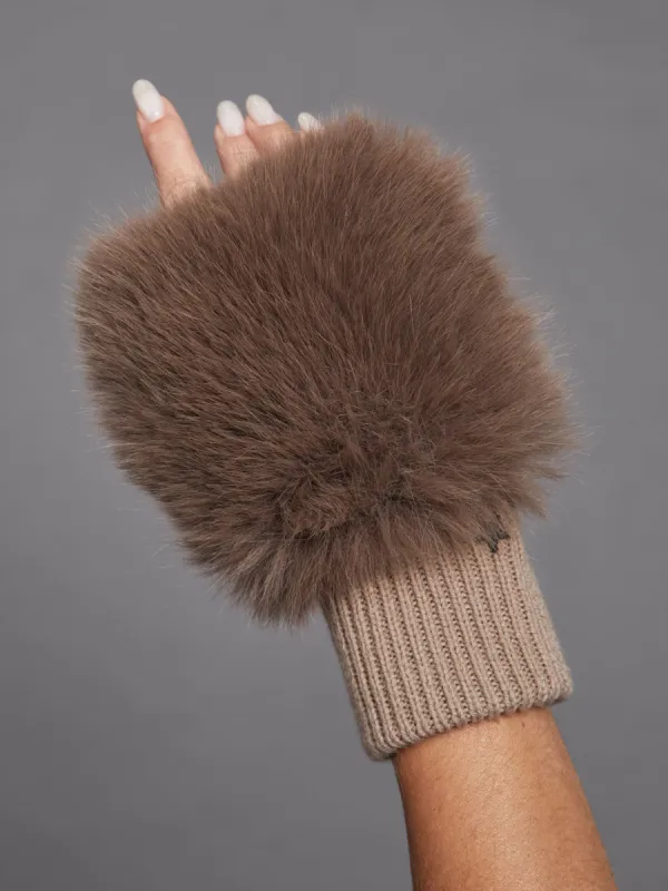 Faux Fox Knit Mittens - Palomino sold by Carbon38