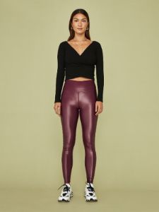 High Rise Full-Length Legging in Takara Shine - Dark Amethyst sold by Carbon38