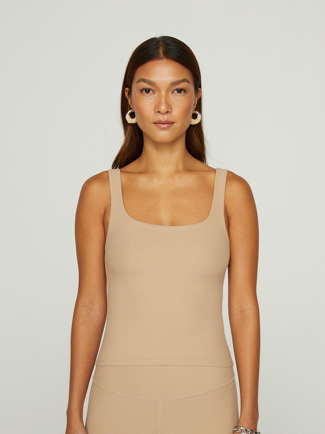 Wide Scoop Bra Tank in Melt - Sandy Tan sold by Carbon38