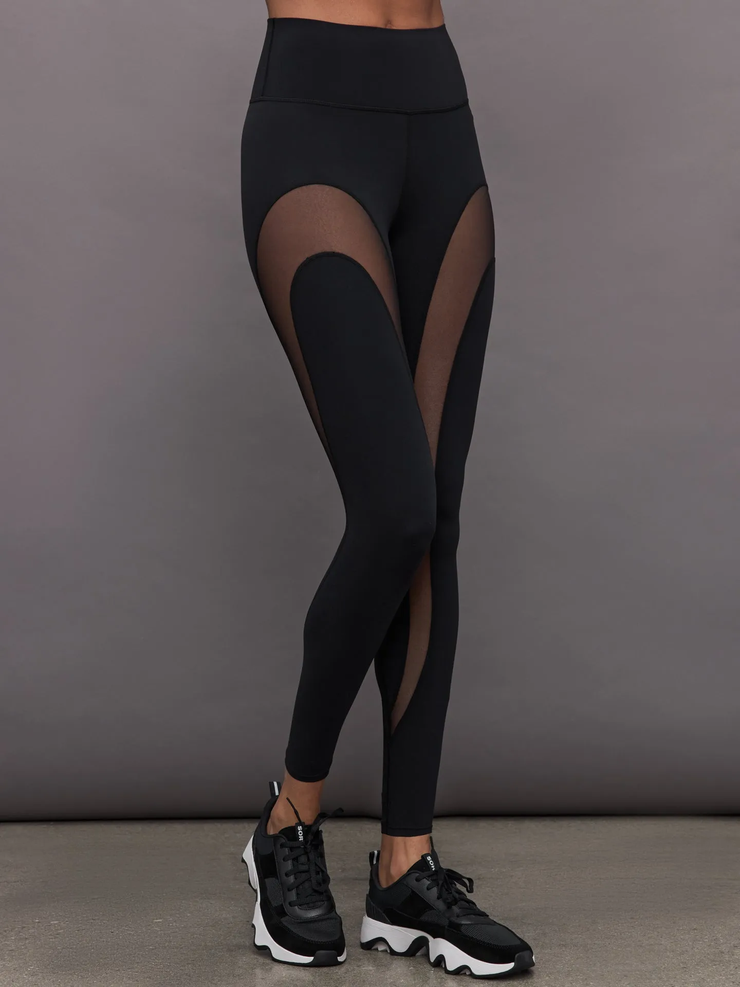 Sheer Spliced Legging in Melt - Black sold by Carbon38 product image thumbnail 3