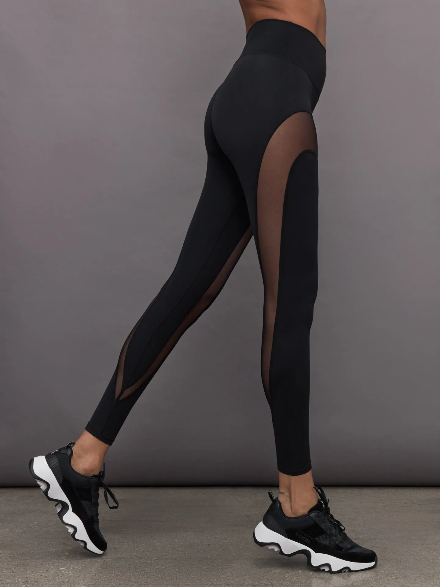 Sheer Spliced Legging in Melt - Black sold by Carbon38
