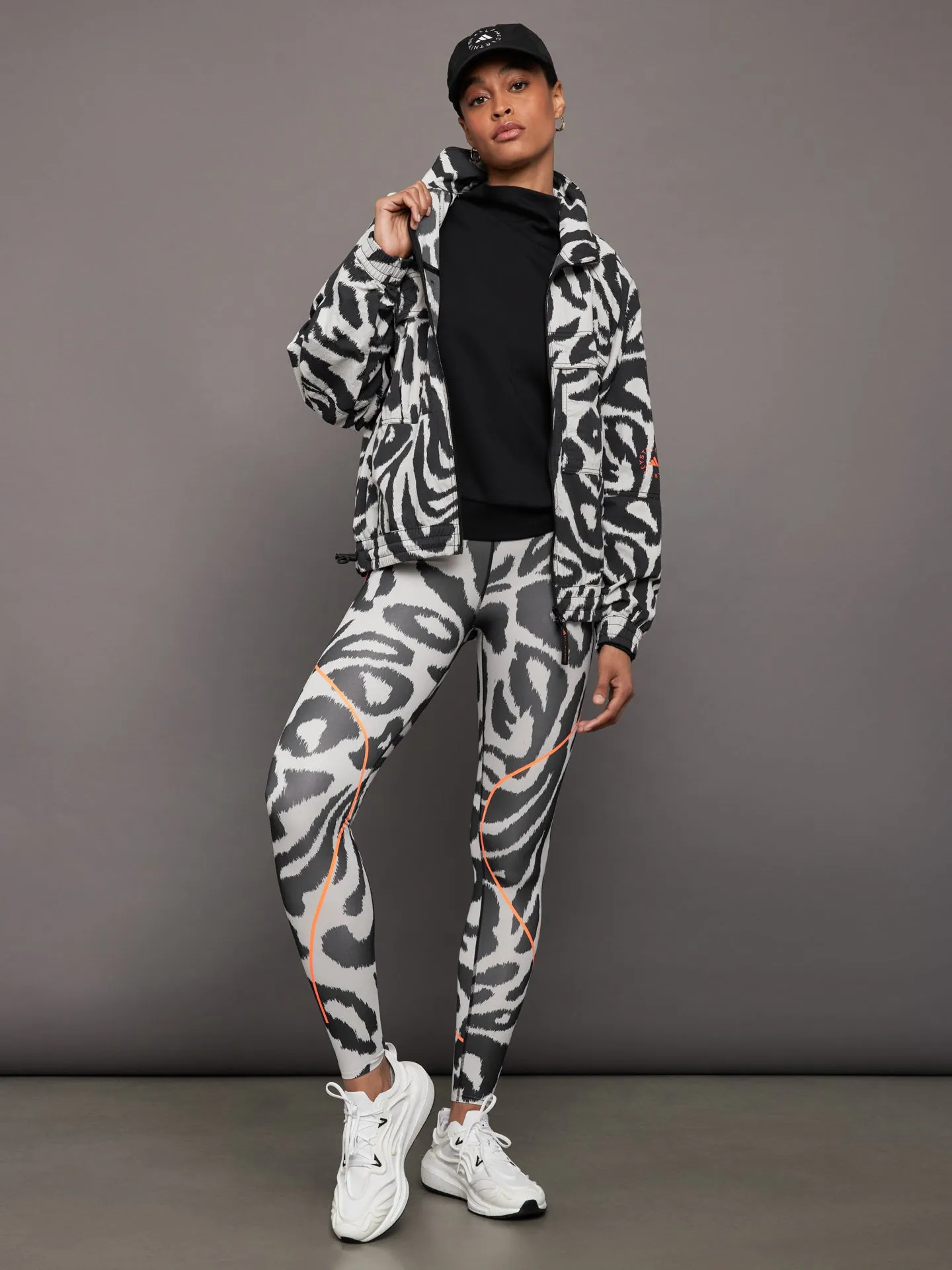 adidas by Stella McCartney Woven TrackTop Printed - Chalk Pearl/Black sold by Carbon38 product image thumbnail 2