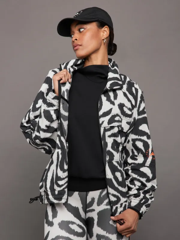 adidas by Stella McCartney Woven TrackTop Printed - Chalk Pearl/Black sold by Carbon38