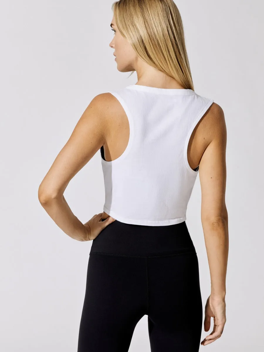 Cropped Crossover Tank - White sold by Carbon38 product image thumbnail 3