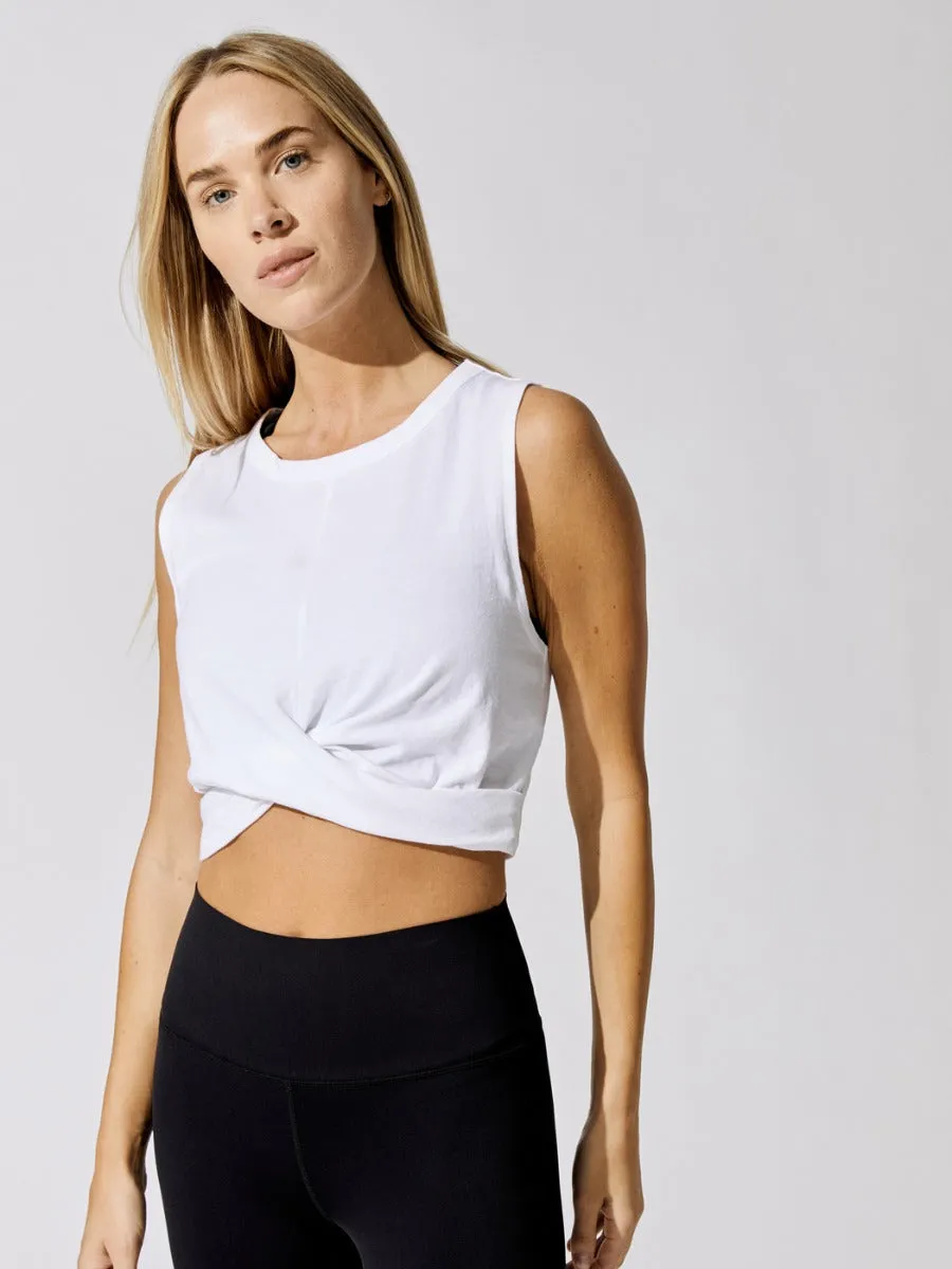 Cropped Crossover Tank - White sold by Carbon38