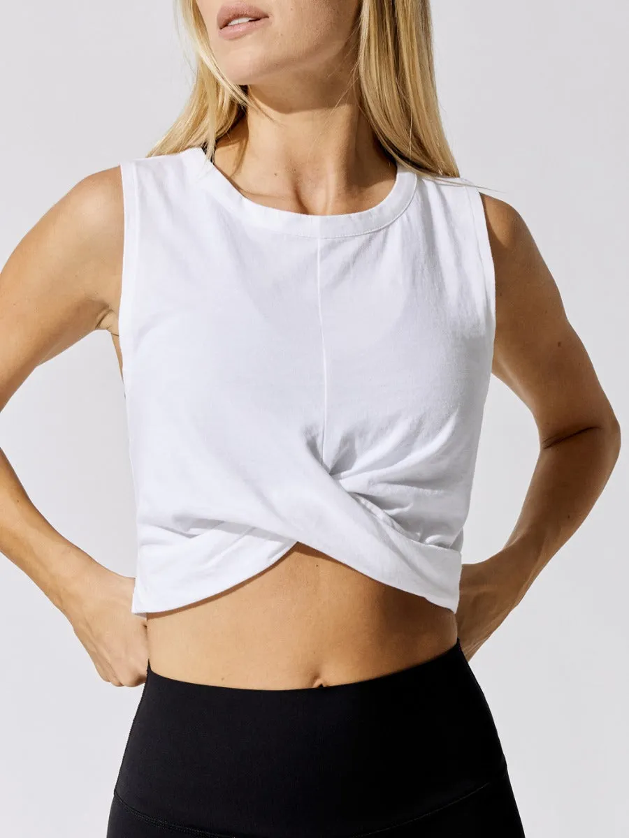 Cropped Crossover Tank - White sold by Carbon38 product image thumbnail 2