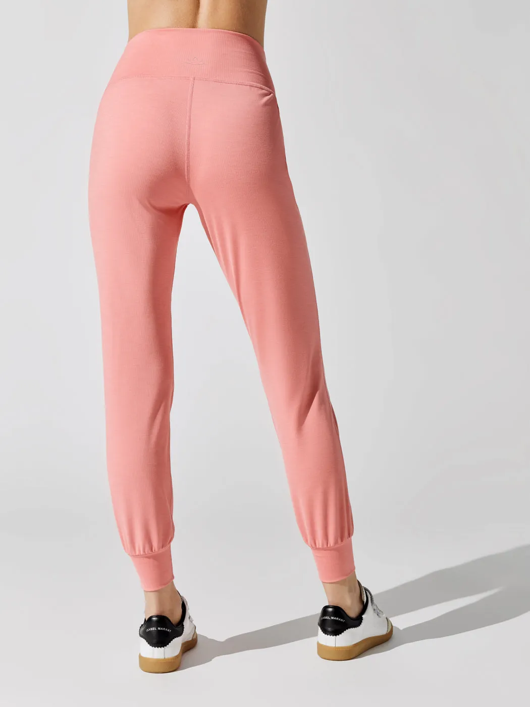 Heather Rib Midi Jogger - Pink Crush Heather Rib sold by Carbon38 product image thumbnail 4