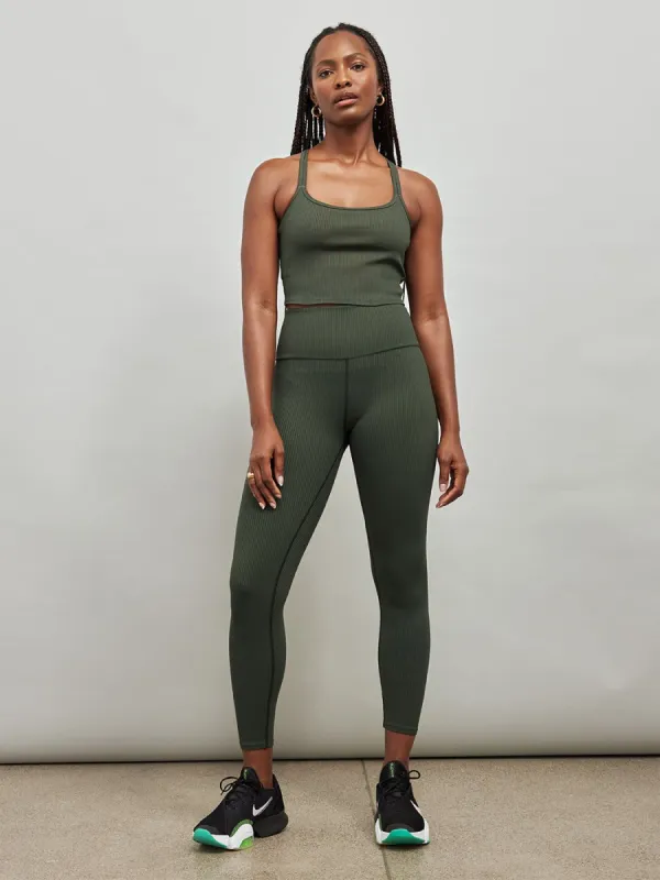 Ribbed Cami Bra - Olive sold by Carbon38