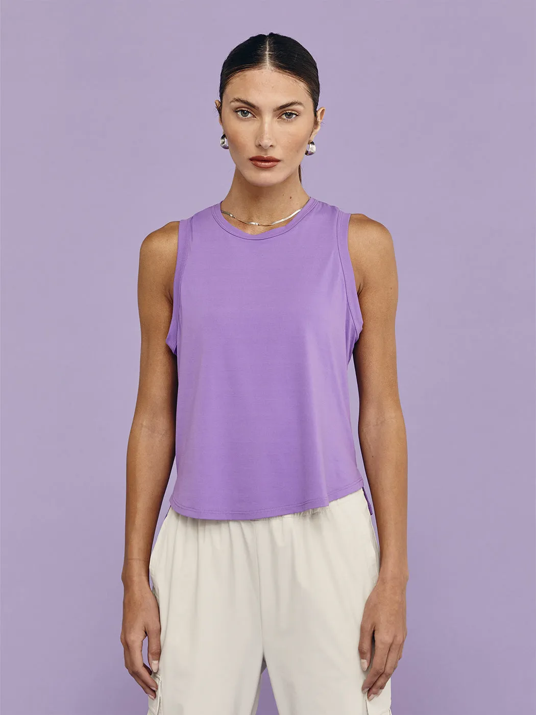 Breathe Tee - Amethyst sold by Carbon38