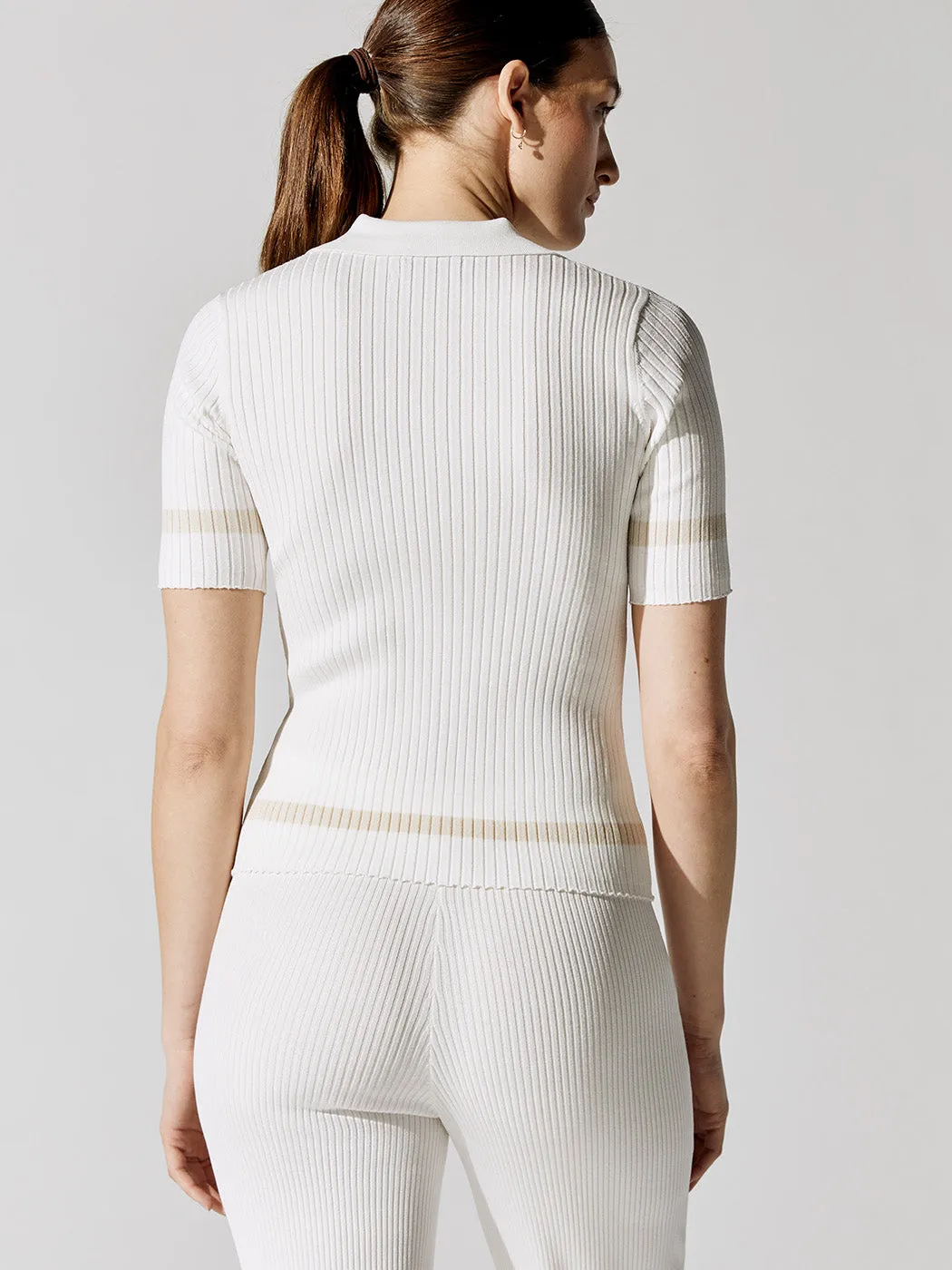 Sweater Polo - White/Tan sold by Carbon38 product image thumbnail 5