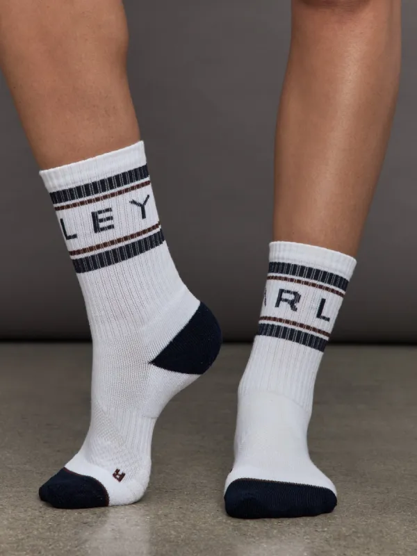 Astley Active Sock - White / Blue Nights sold by Carbon38