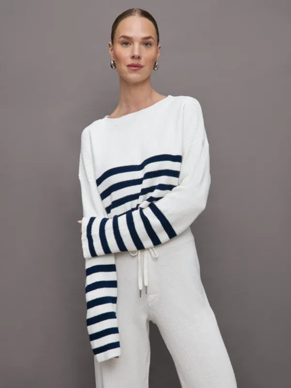 Sharlie Sweater - White / Navy Stripe sold by Carbon38