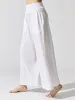 Slub Jersey Wide Leg Fold Over Pant - White sold by Carbon38