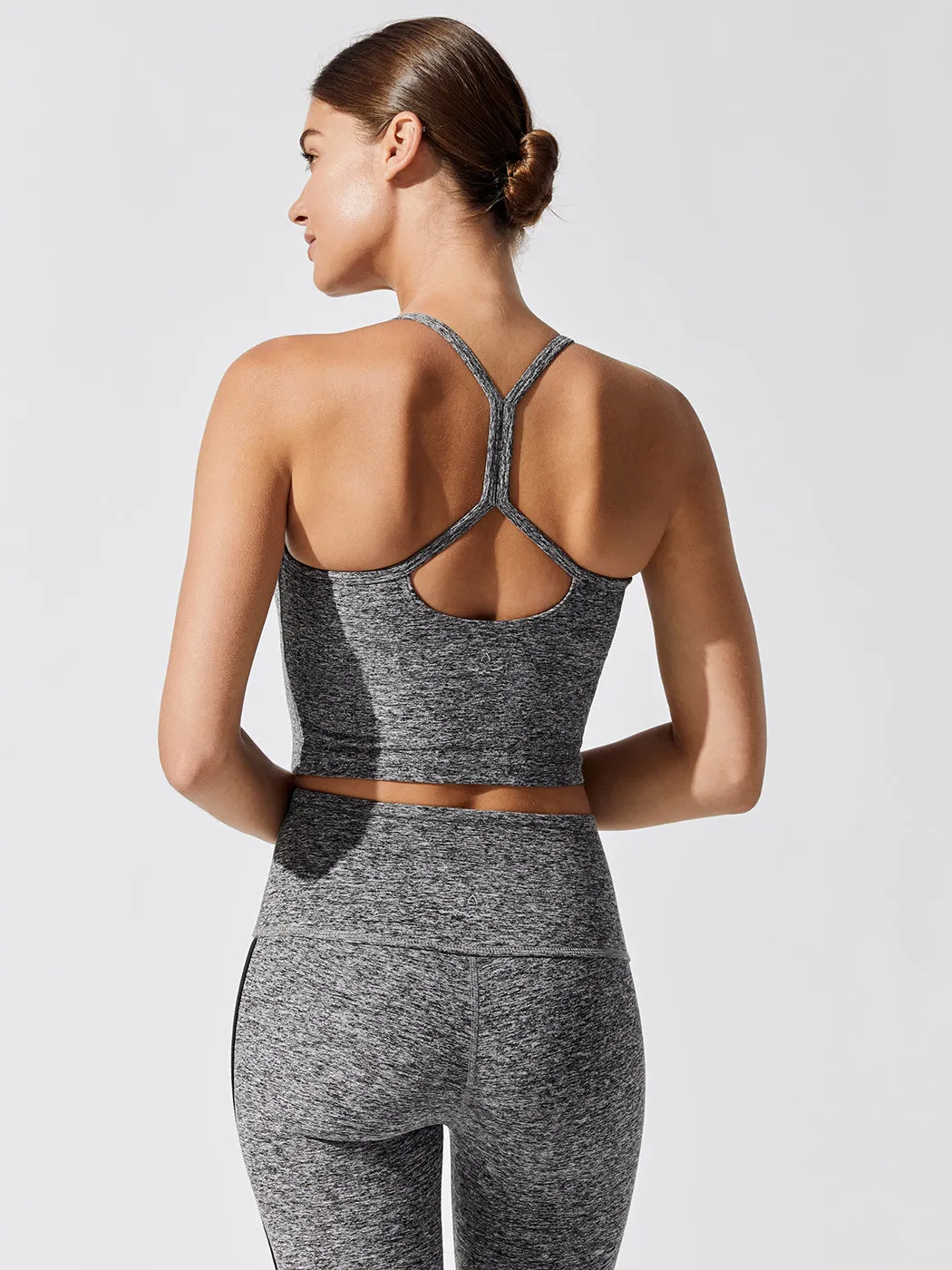 Spacedye Slim Racerback Cropped Tank - Black-White sold by Carbon38 product image thumbnail 3