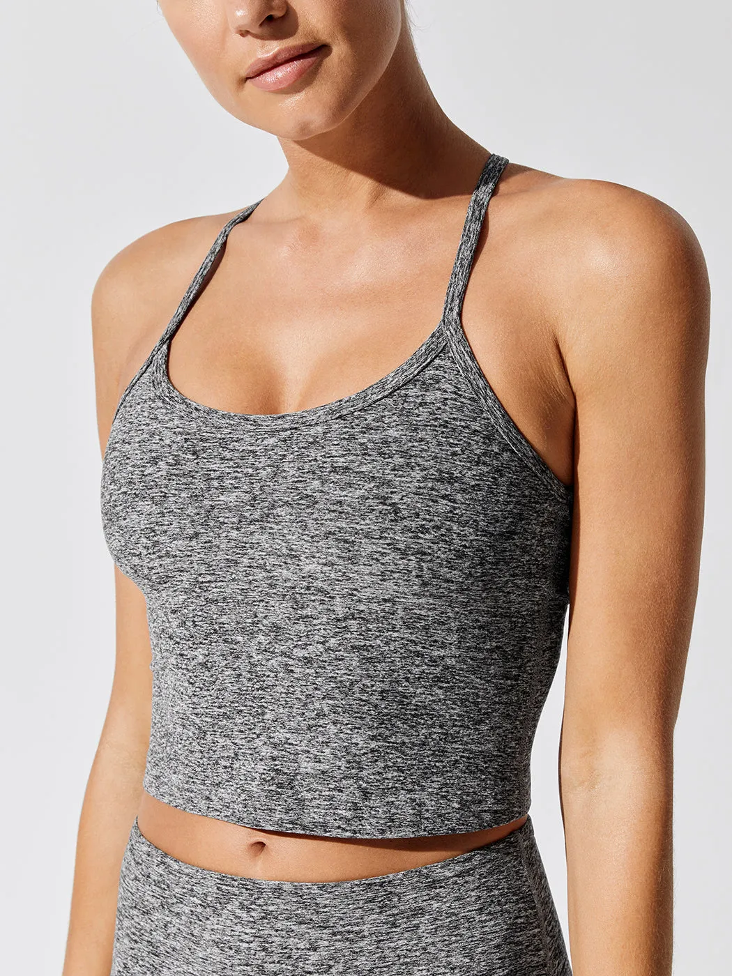 Spacedye Slim Racerback Cropped Tank - Black-White sold by Carbon38 product image thumbnail 2