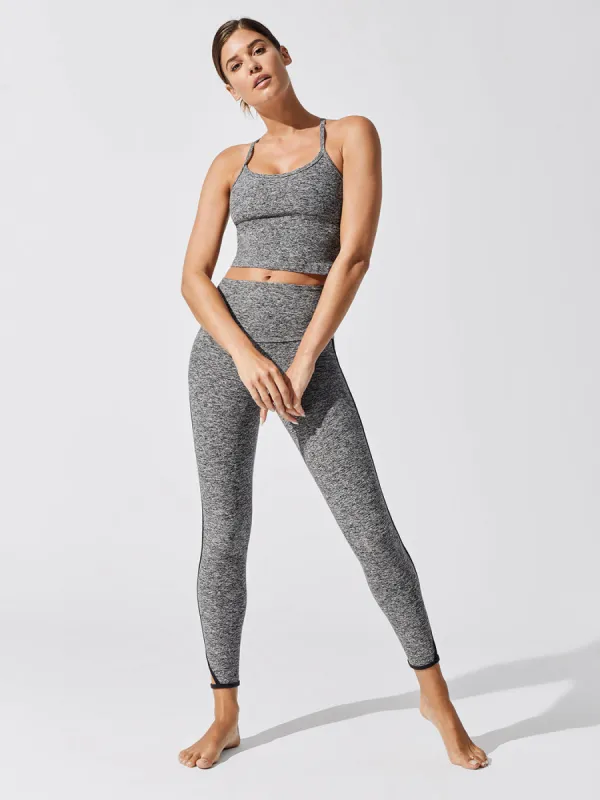 Spacedye Slim Racerback Cropped Tank - Black-White sold by Carbon38