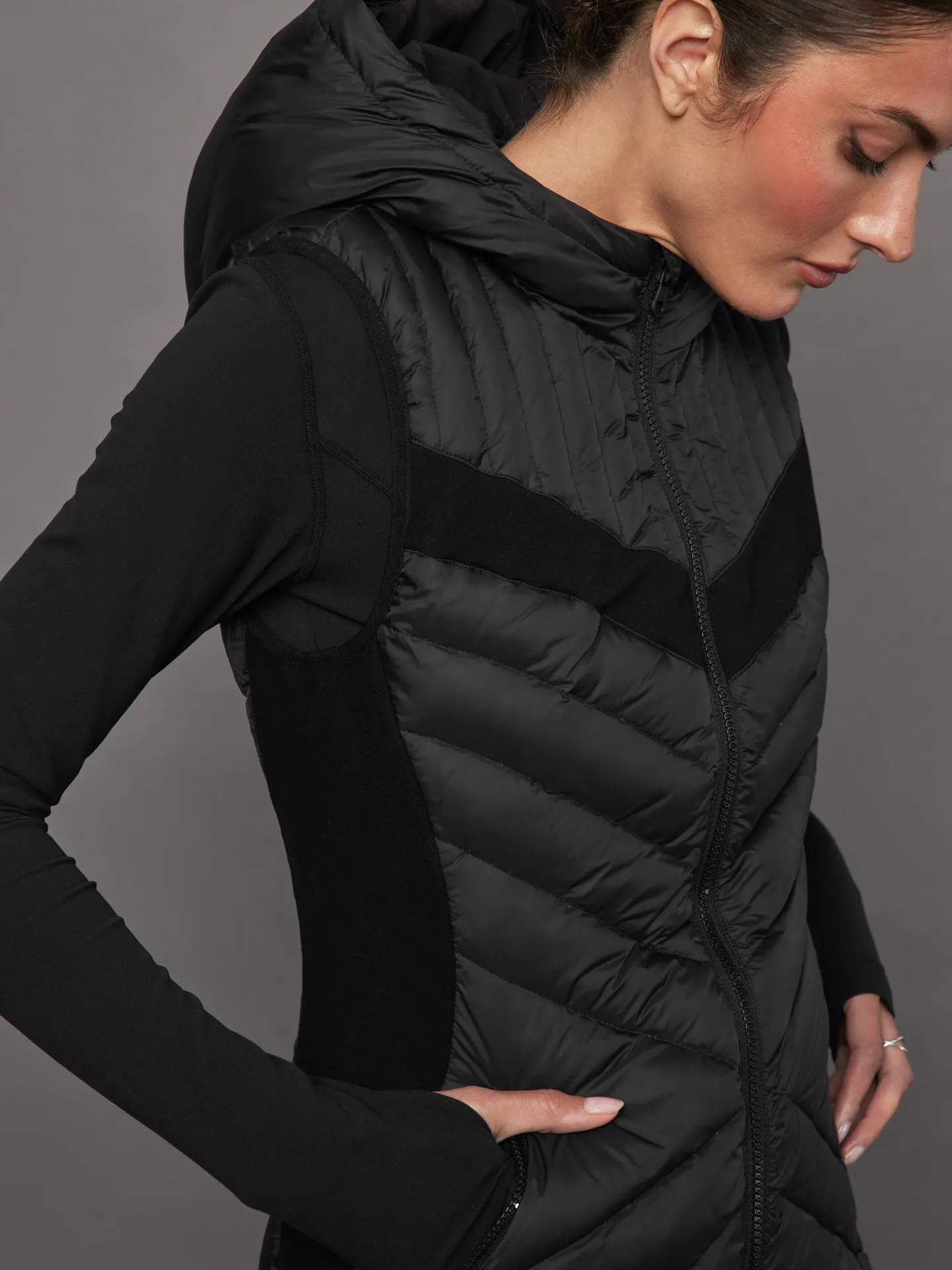 Elongated Puffer Vest - Black sold by Carbon38 product image thumbnail 4