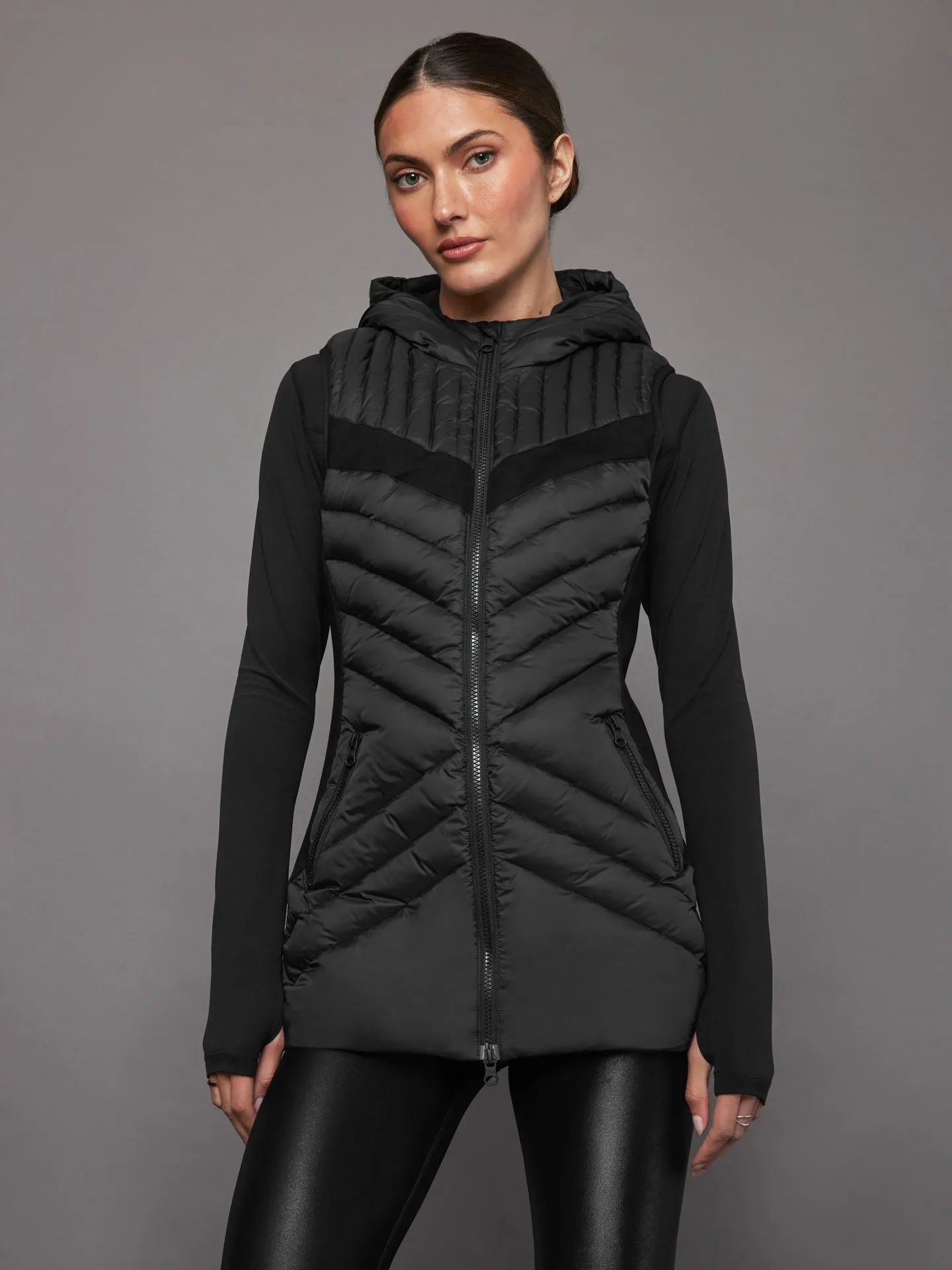 Elongated Puffer Vest - Black sold by Carbon38