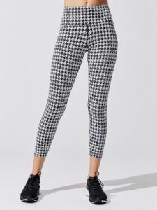 Houndstooth Jacquard 7/8 Legging - Black-White sold by Carbon38