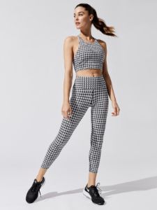 Houndstooth Jacquard 7/8 Legging - Black-White sold by Carbon38