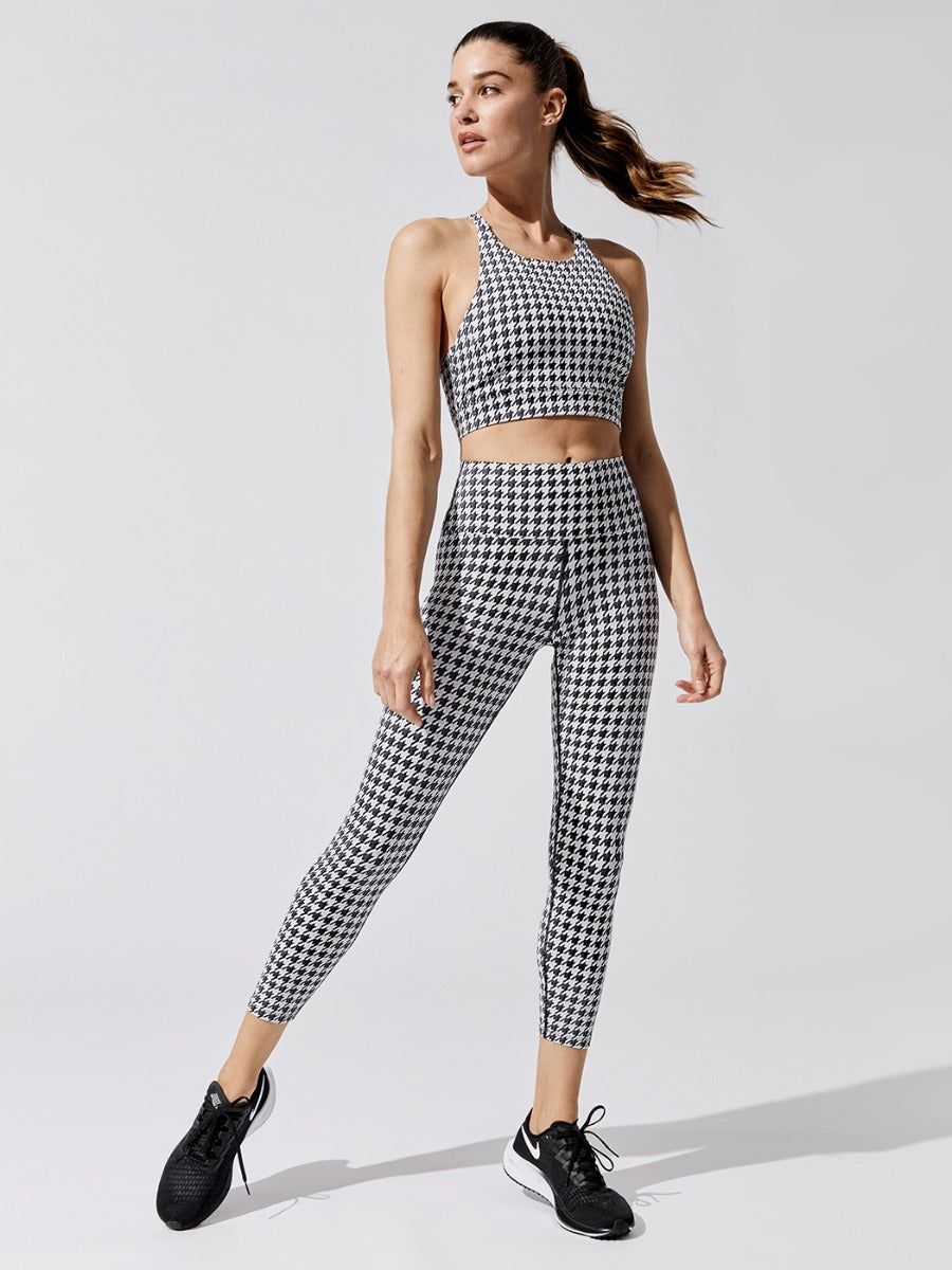 Houndstooth Jacquard 7/8 Legging - Black-White sold by Carbon38 product image thumbnail 2