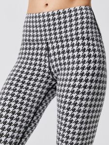 Houndstooth Jacquard 7/8 Legging - Black-White sold by Carbon38