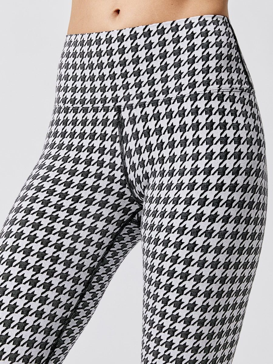Houndstooth Jacquard 7/8 Legging - Black-White sold by Carbon38 product image thumbnail 5