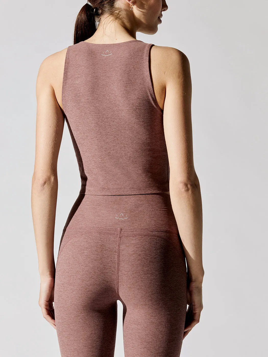 Spacedye Square Neck Cropped Tank - Sienna Brown Heather sold by Carbon38 product image thumbnail 2