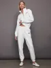 Les Sports Bandier 1/2 Zip Sweatshirt - White/Cordovan sold by Carbon38
