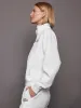 Les Sports Bandier 1/2 Zip Sweatshirt - White/Cordovan sold by Carbon38