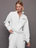 Les Sports Bandier 1/2 Zip Sweatshirt - White/Cordovan sold by Carbon38