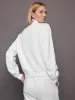 Les Sports Bandier 1/2 Zip Sweatshirt - White/Cordovan sold by Carbon38