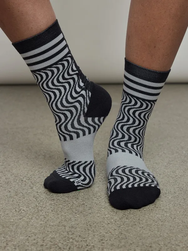 Adidas By Stella Mccartney Crew Socks - Black/Clear Onix/White sold by Carbon38