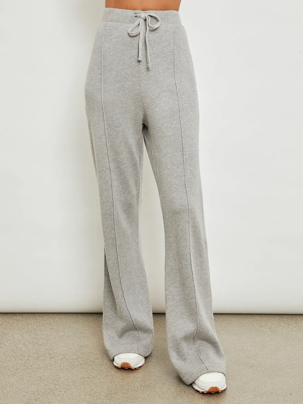 Wide Leg Pintuck Sweatpant in French Terry - Heather Grey sold by Carbon38 product image thumbnail 2