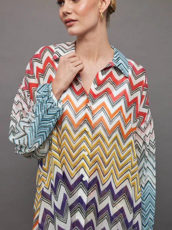 Chevron Top - MACRO MULTI DEGRADE CHEVRON sold by Carbon38