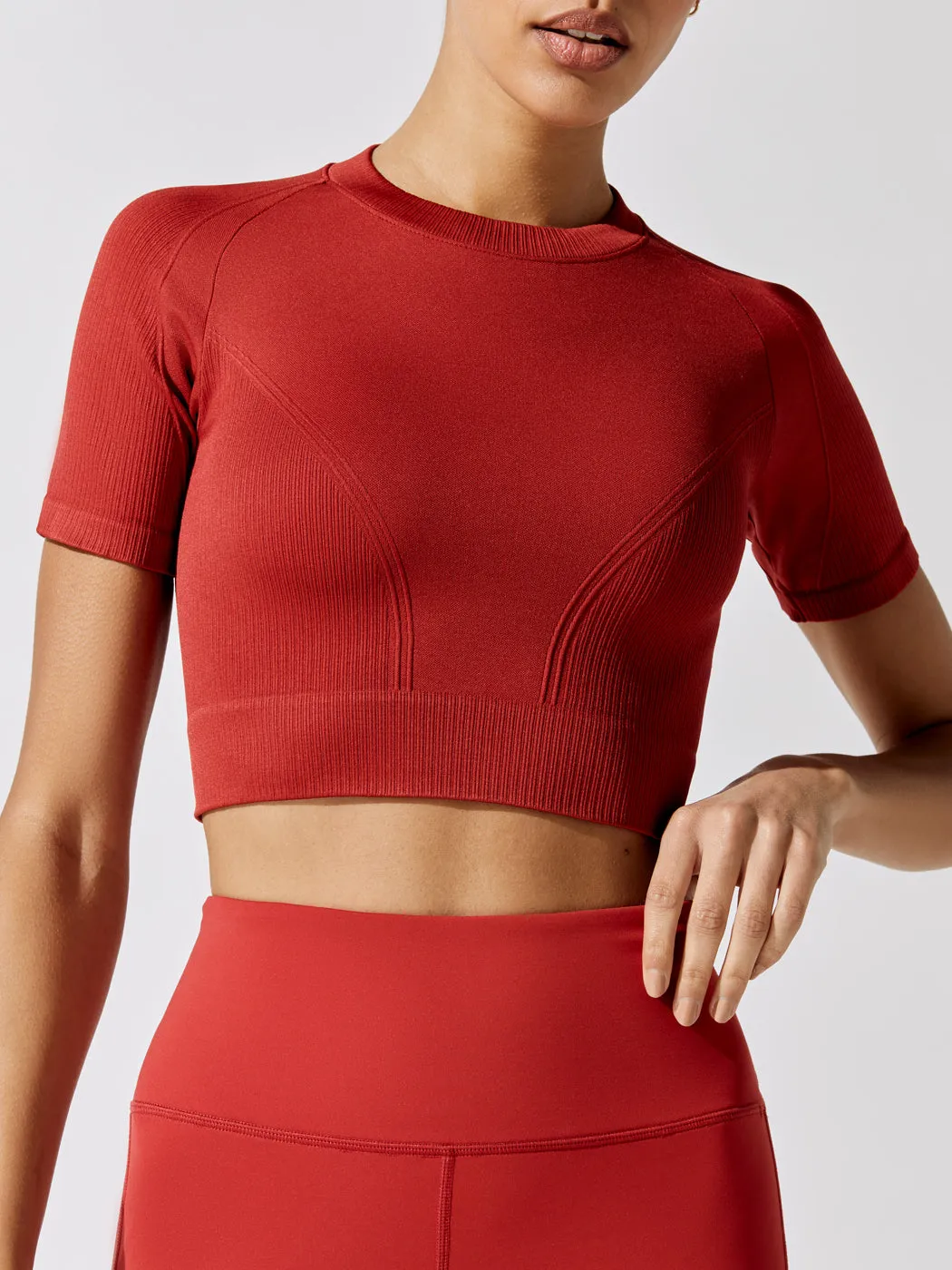 Barre Seamless Tee - Ruby sold by Carbon38 product image thumbnail 4